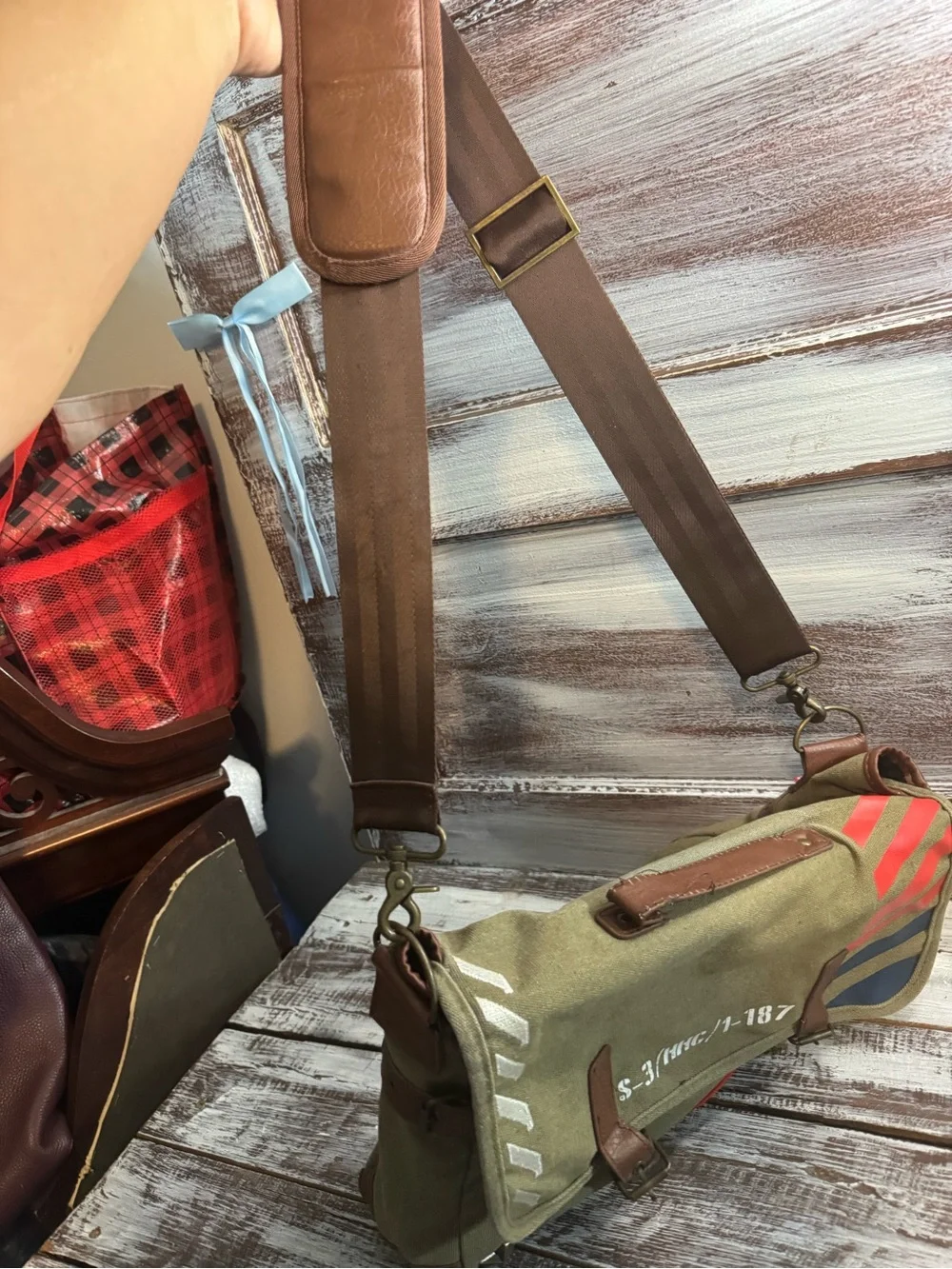 Captain America Vintage Military Canvas Messenger Bag